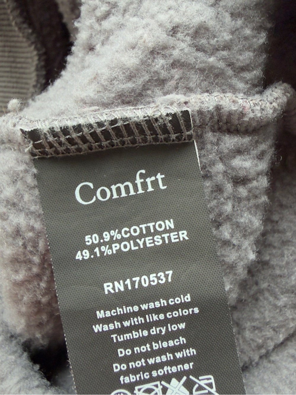 Comfrt Embroidered 'Comfy' Dark Gray Hoodie - Picture 6 of 6